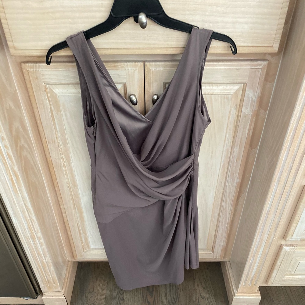 Anne Klein taupe cocktail dress size 10 silk